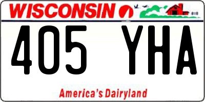 WI license plate 405YHA