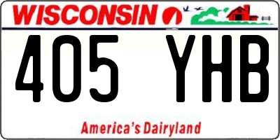 WI license plate 405YHB