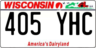 WI license plate 405YHC