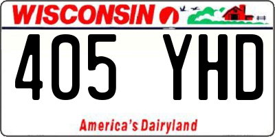 WI license plate 405YHD