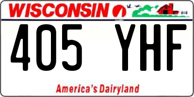 WI license plate 405YHF