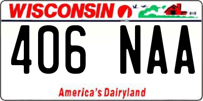 WI license plate 406NAA