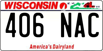 WI license plate 406NAC