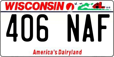 WI license plate 406NAF