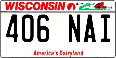 WI license plate 406NAI