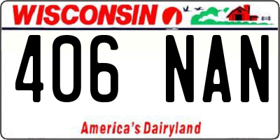 WI license plate 406NAN