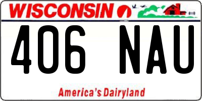 WI license plate 406NAU