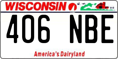 WI license plate 406NBE