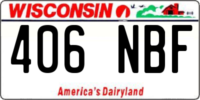 WI license plate 406NBF