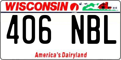 WI license plate 406NBL
