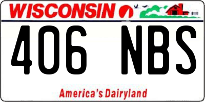 WI license plate 406NBS