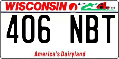 WI license plate 406NBT