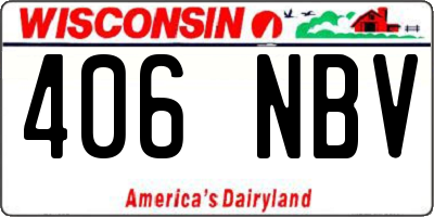 WI license plate 406NBV