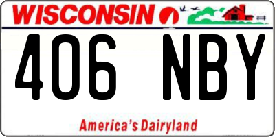 WI license plate 406NBY