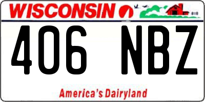 WI license plate 406NBZ