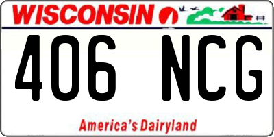 WI license plate 406NCG