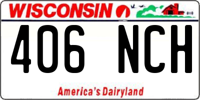 WI license plate 406NCH