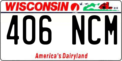 WI license plate 406NCM