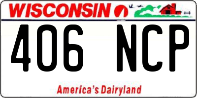 WI license plate 406NCP