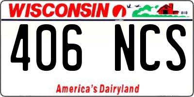 WI license plate 406NCS