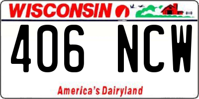 WI license plate 406NCW