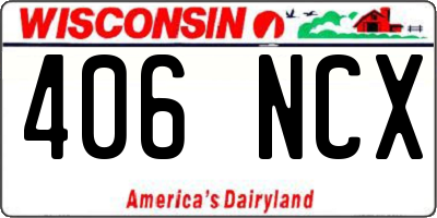 WI license plate 406NCX
