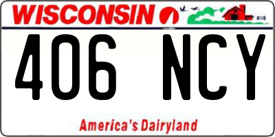 WI license plate 406NCY