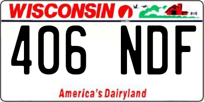 WI license plate 406NDF