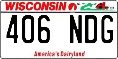 WI license plate 406NDG