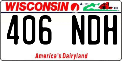 WI license plate 406NDH