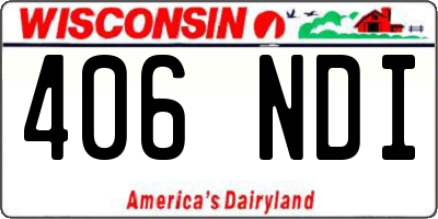 WI license plate 406NDI
