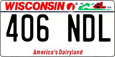 WI license plate 406NDL