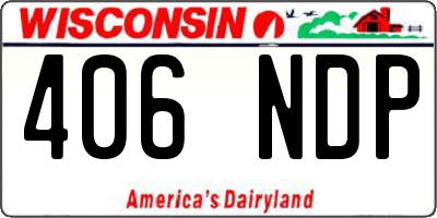 WI license plate 406NDP