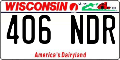 WI license plate 406NDR