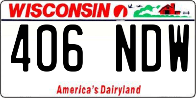 WI license plate 406NDW