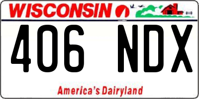 WI license plate 406NDX