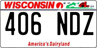 WI license plate 406NDZ