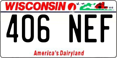 WI license plate 406NEF