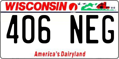 WI license plate 406NEG