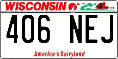 WI license plate 406NEJ