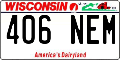 WI license plate 406NEM