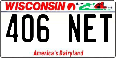 WI license plate 406NET