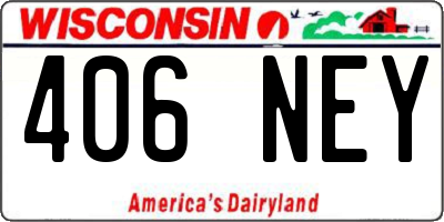 WI license plate 406NEY