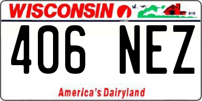 WI license plate 406NEZ