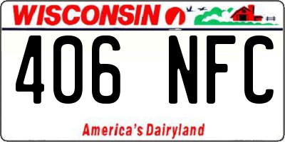 WI license plate 406NFC