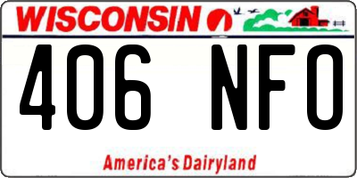 WI license plate 406NFO