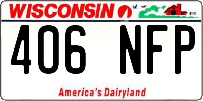 WI license plate 406NFP