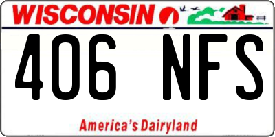 WI license plate 406NFS