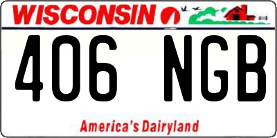 WI license plate 406NGB