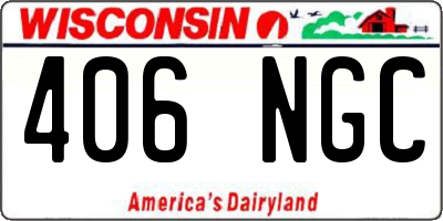 WI license plate 406NGC